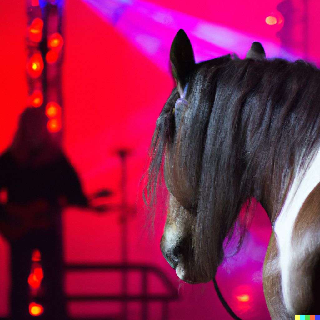 a horse at a music concert
